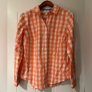 New! Orange and white check shirt, medium.